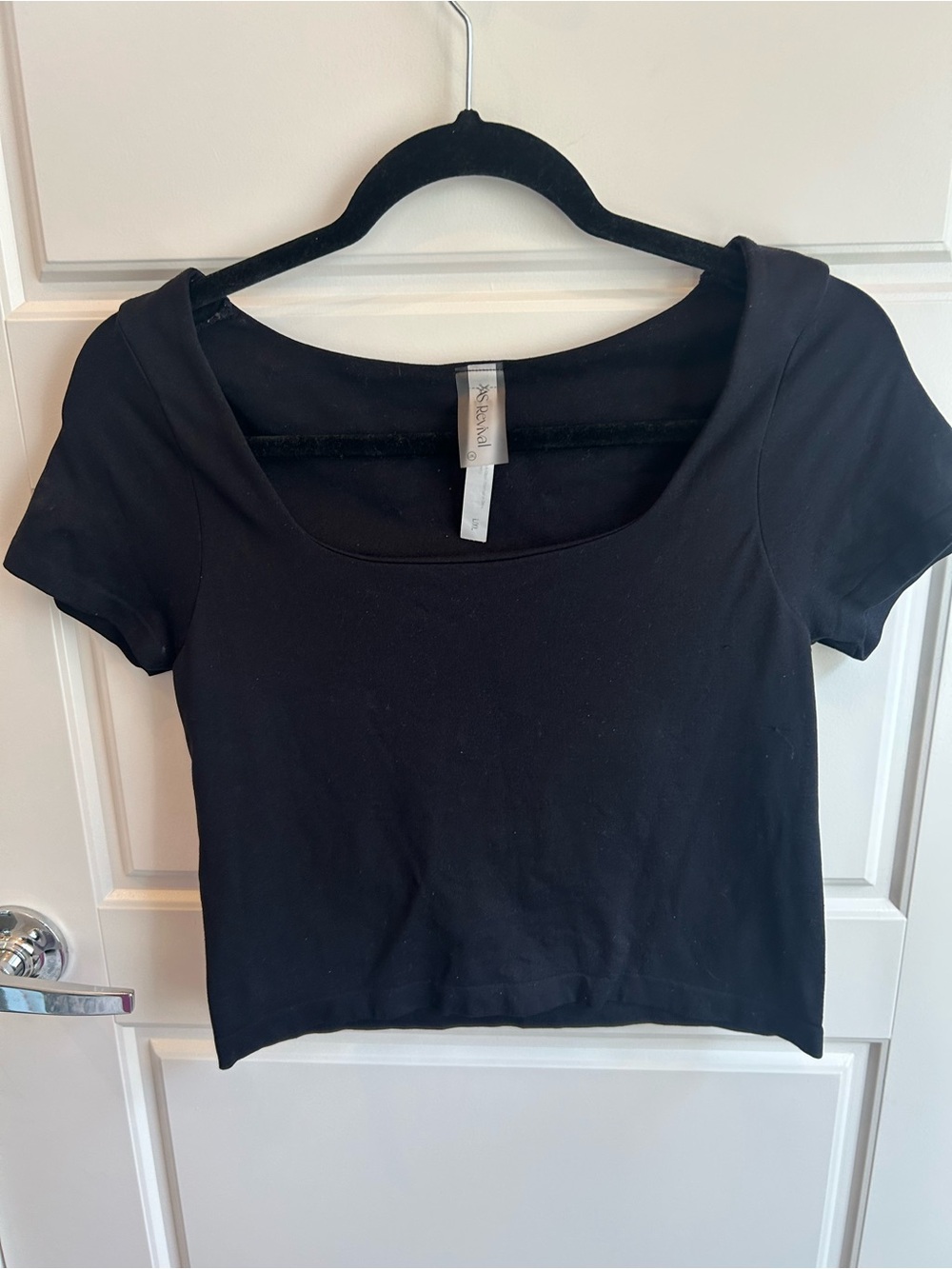 Scoop-Neck Black Crop Top by A New Day